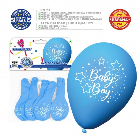 Balões De Bebê Menino 6 Azul Claro