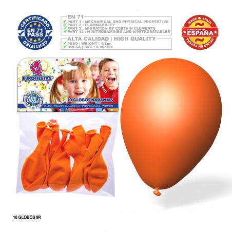 Balão Laranja 9r 10 Unidades