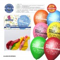 Pacote de balões coloridos sortidos 9r feliz aposentadoria impresso 6 unidades