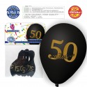 Pacote de balões 50 anos 6 preto