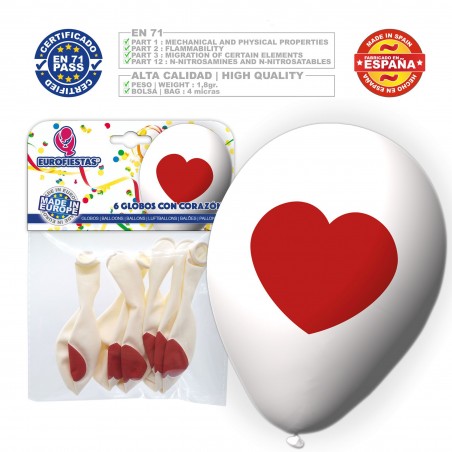 Pacote de balão branco com coração 6