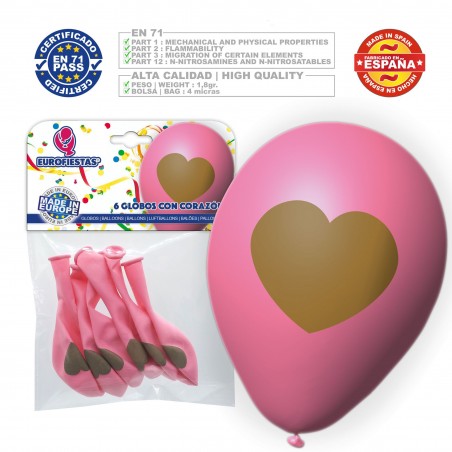 Balões De Coração Rosa 6