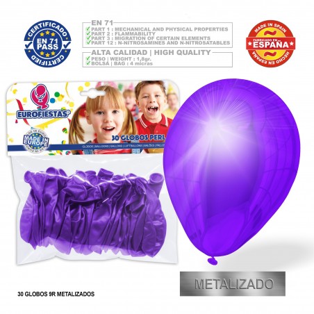 Pacote de balão metal violeta 30u