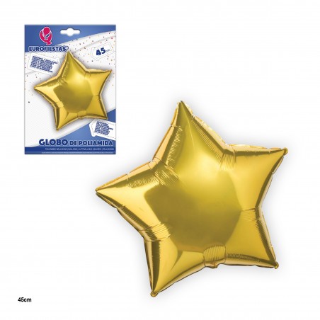 Globo poliamida estrela ouro 45cm