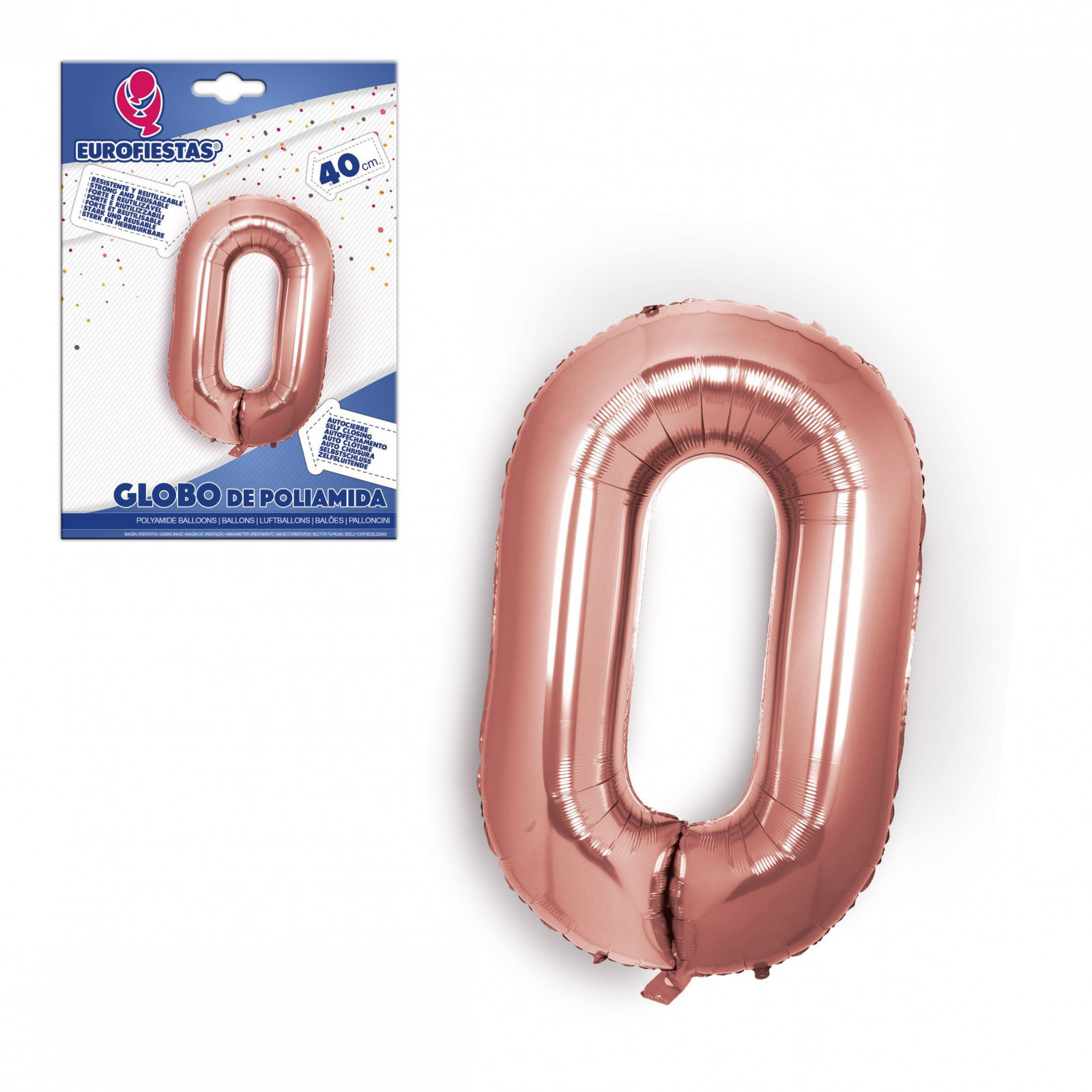 Globo poliamida ouro rosa 40cm 0