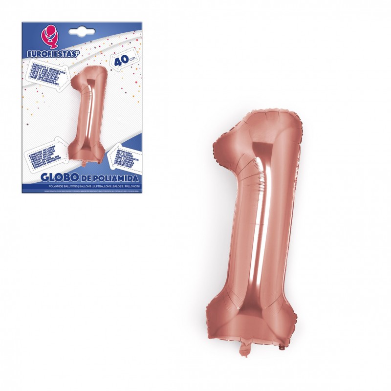 Globo poliamida ouro rosa 40cm 1