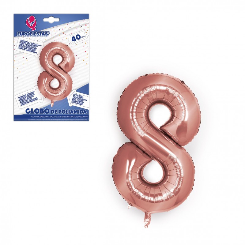 Globo poliamida ouro rosa 40cm 8