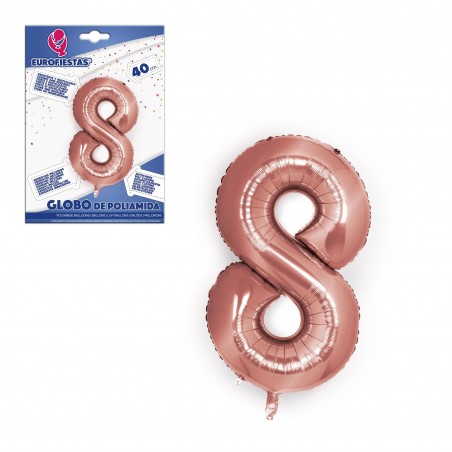 Globo poliamida ouro rosa 40cm 8