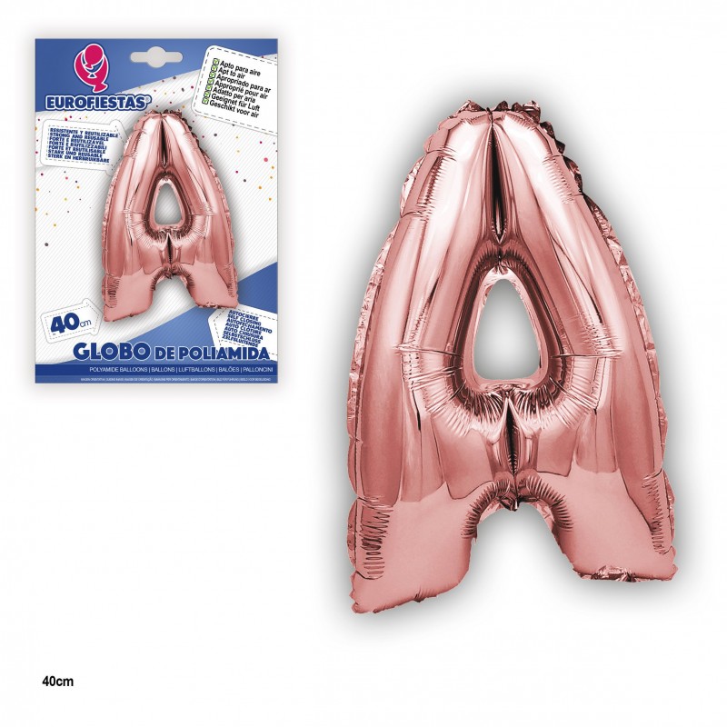 Globo poliamida ouro rosa 40cm a