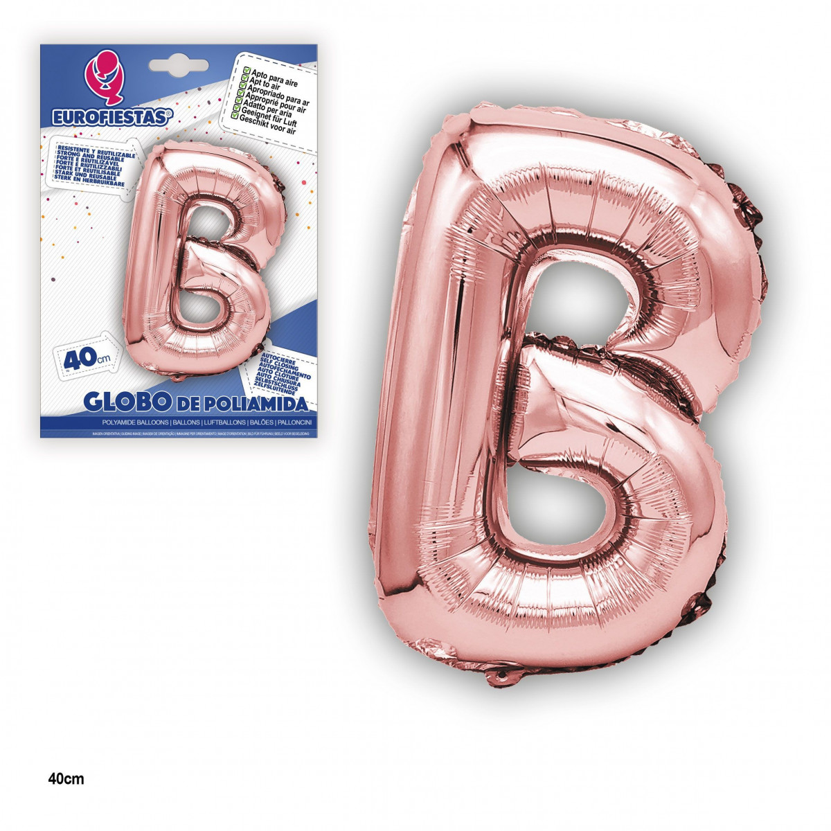 Globo de poliamida ouro rosa 40cm b