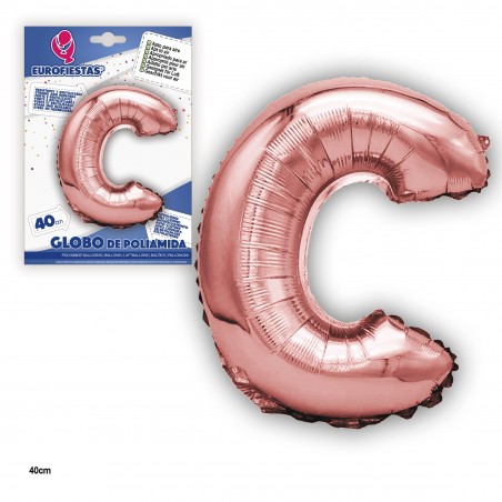 Globo poliamida ouro rosa 40cm c