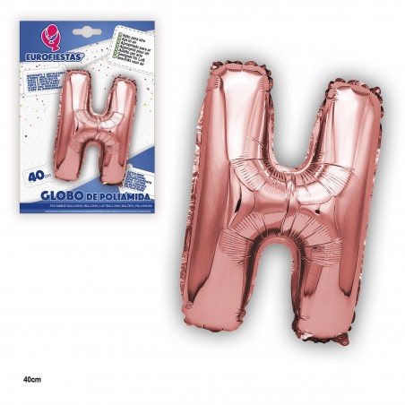 Globo poliamida ouro rosa 40cm h