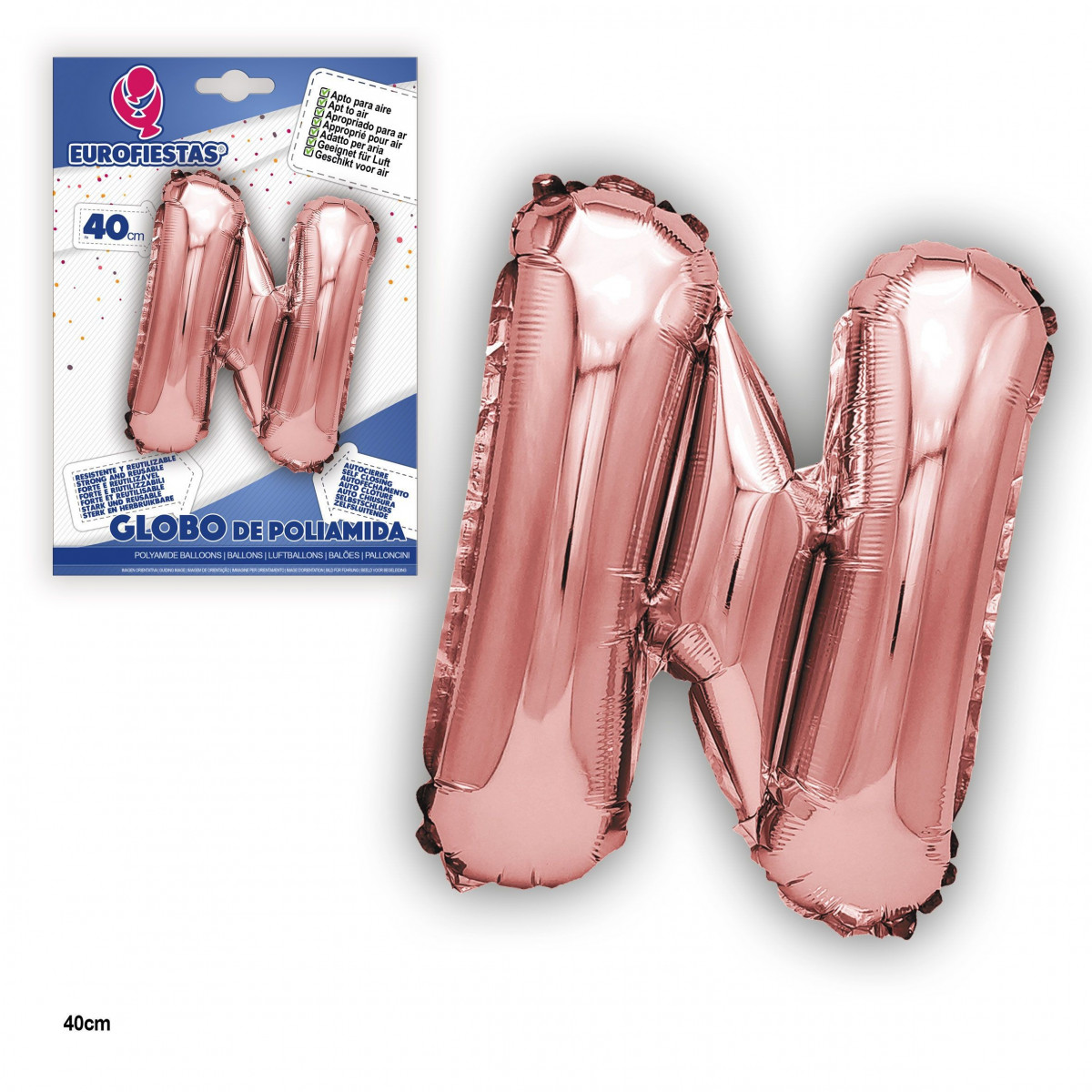 Globo poliamida ouro rosa 40cm n