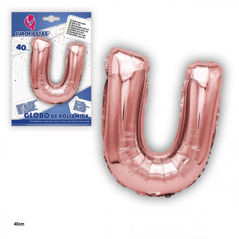 Globo poliamida ouro rosa 40cm u