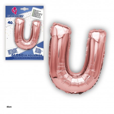 Globo poliamida ouro rosa 40cm u