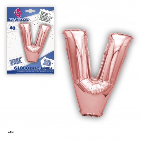 Globo poliamida ouro rosa 40cm v