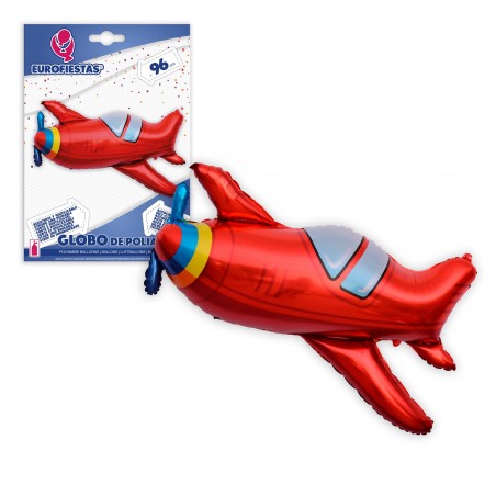 Balão avião poliamida vermelho 96cm