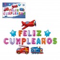 Conjunto de balões de poliamida veículos de feliz aniversário
