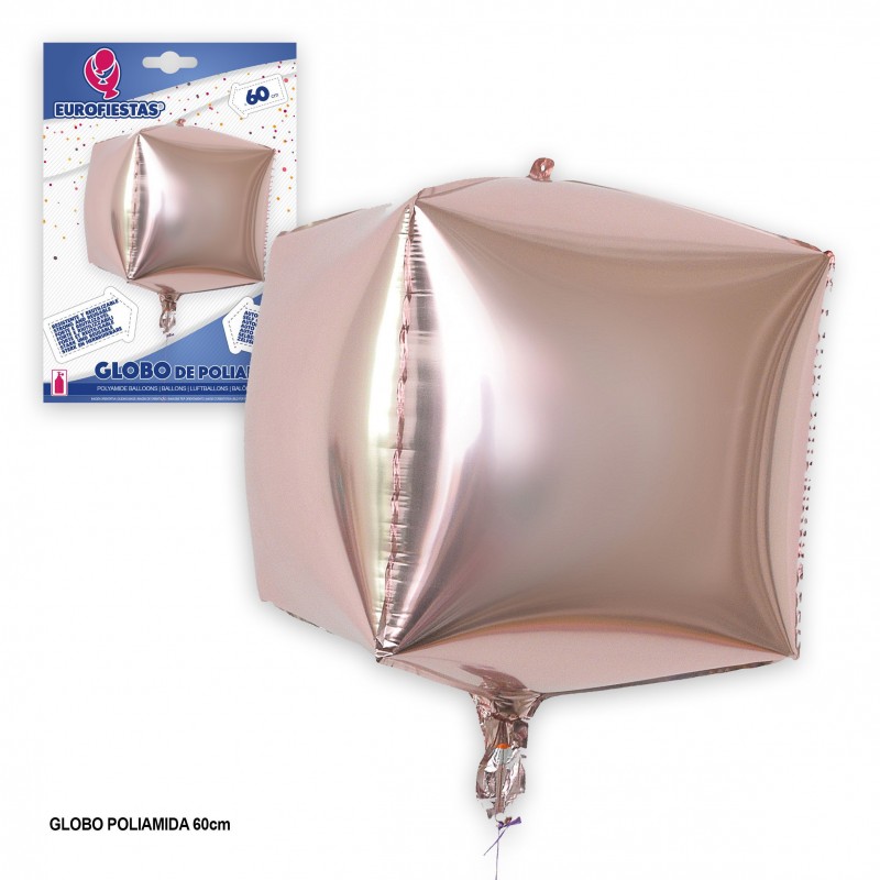 Globo 4d quadrado ouro rosa