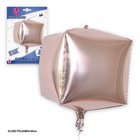 Globo 4d quadrado ouro rosa