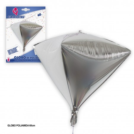 Balão triângulo prateado 4D