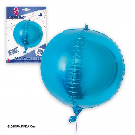 Balão azul claro redondo 4D