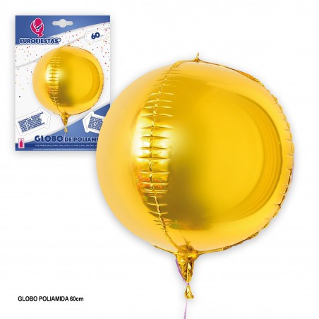 Balão dourado 4d redondo