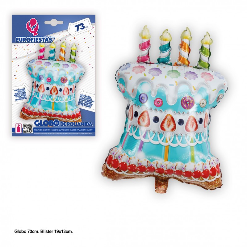 Globo poliamida torta azul 73cm