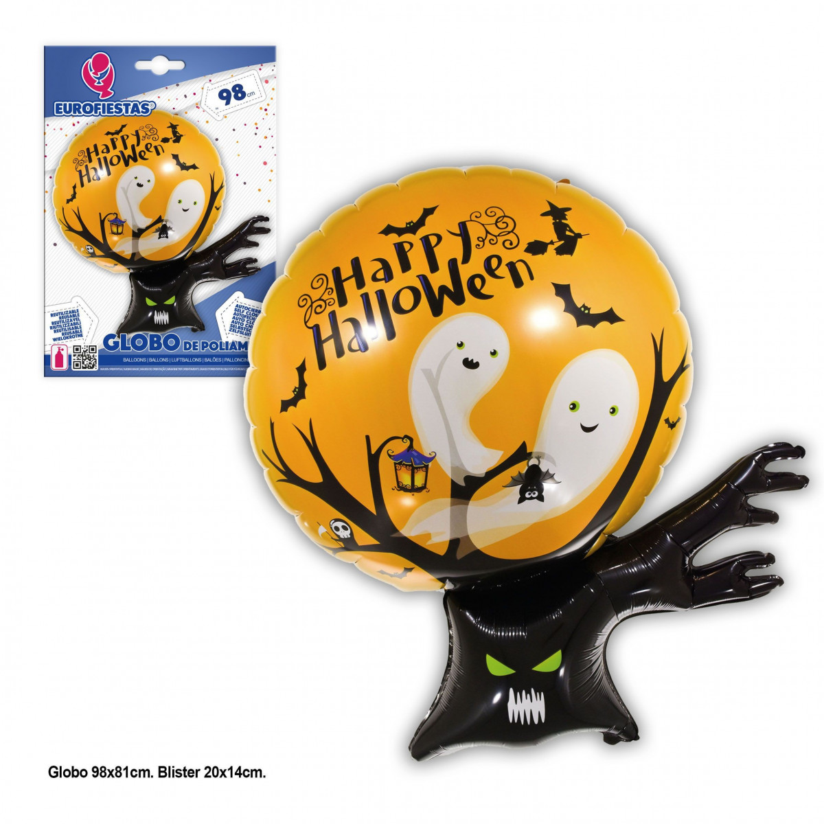 Balão de poliamida 98x81cm árvore de Halloween