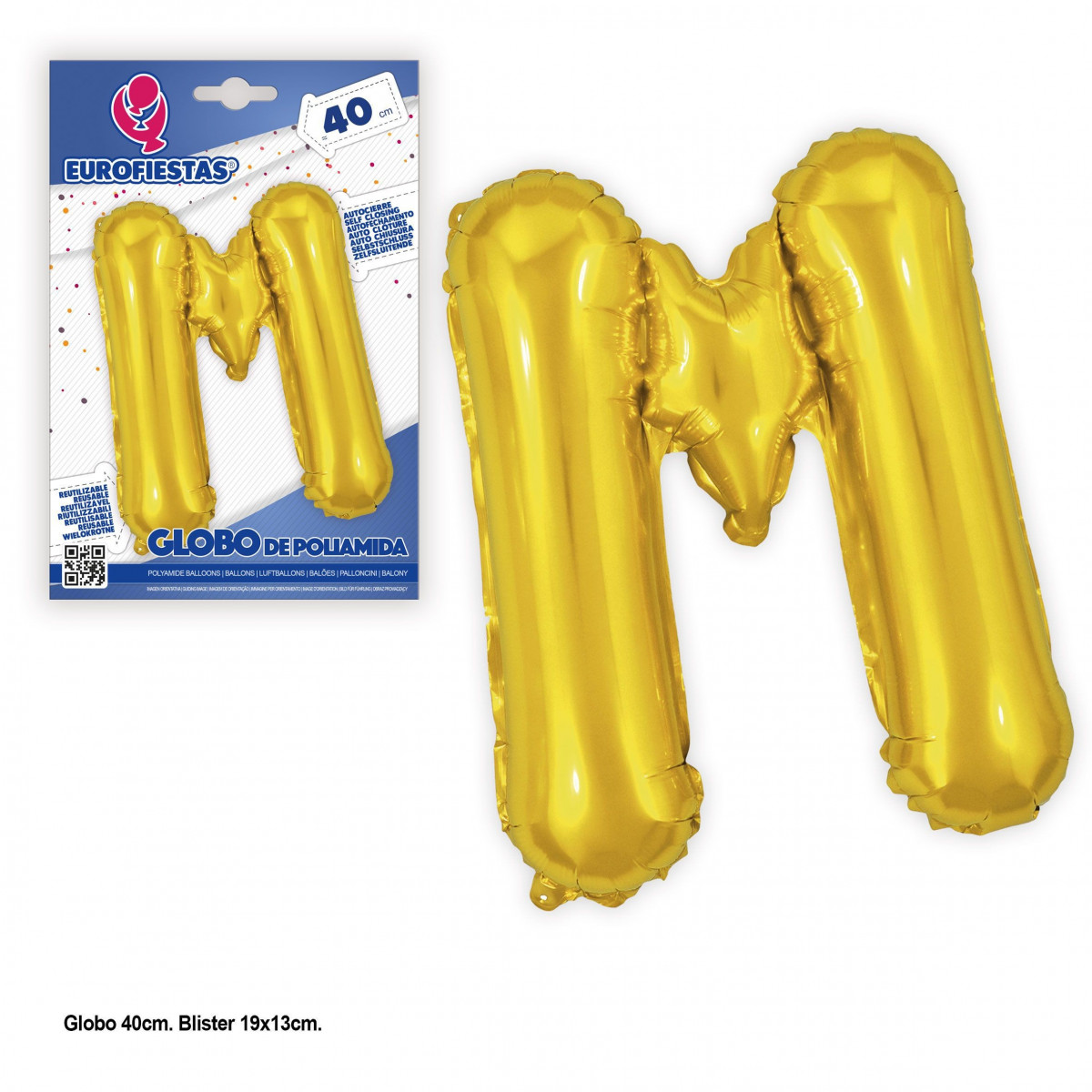 Globos de poliamida 40cm. ouro brilho m