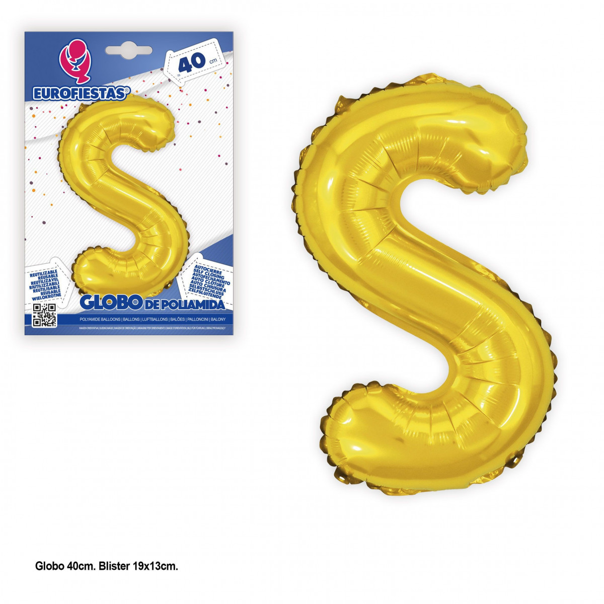 Globo poliamida 40cm. ouro brilho s