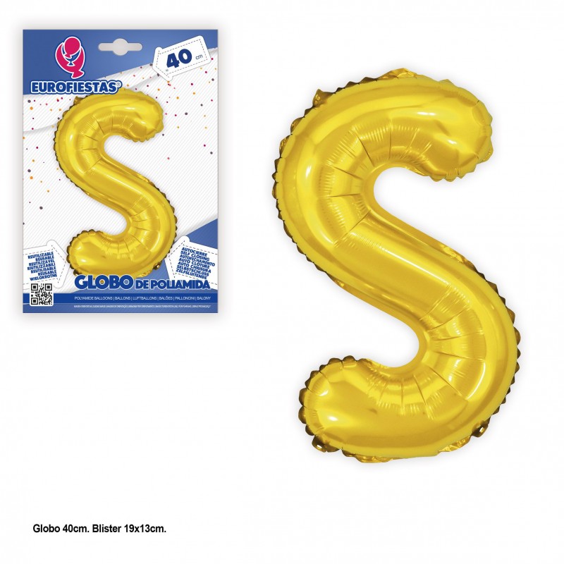Globo poliamida 40cm. ouro brilho s