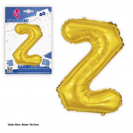 Balão de poliamida com 40 cm de brilho dourado z