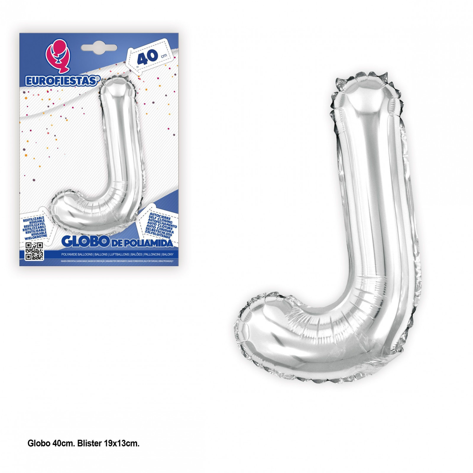 Globos de poliamida 40cm prata brilho j
