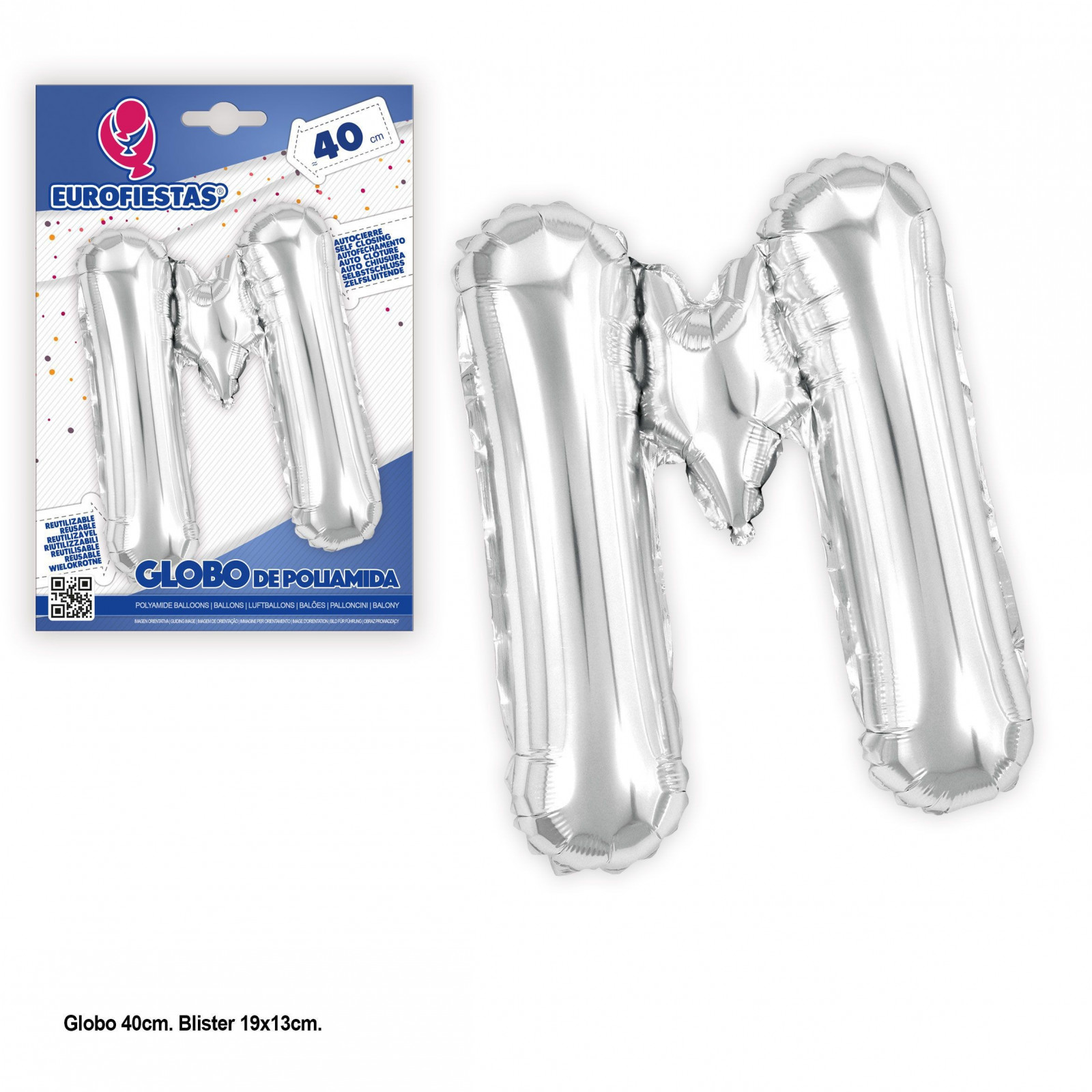 Globos de poliamida 40cm prata brilho m