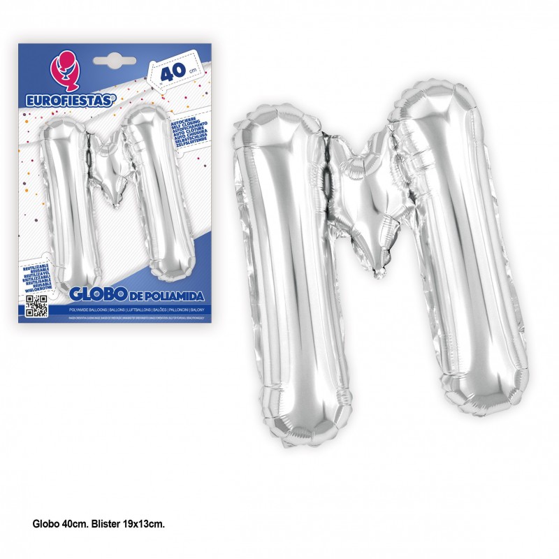 Globos de poliamida 40cm prata brilho m