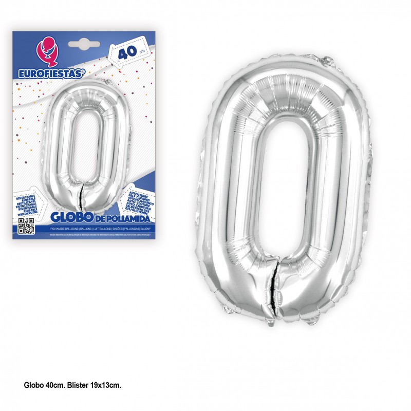Balões de poliamida de 40 cm. brilho prateado ou