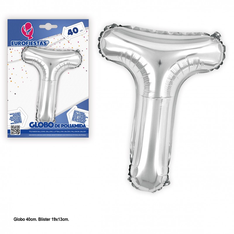 Globos de poliamida 40cm prata brilho t