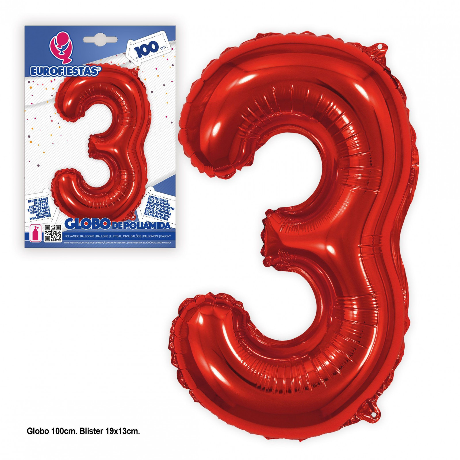 Globo poliamida 1m vermelho 3