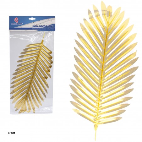 Folha decorativa de palma ouro 35 cm