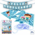 Guirlanda feliz aniversário azul