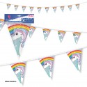 Guirlanda de bandeirinhas de papel unicórnio arco-íris