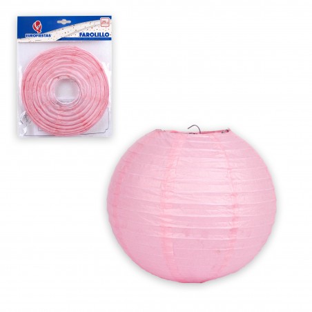 Lanterna redonda 25cm rosa