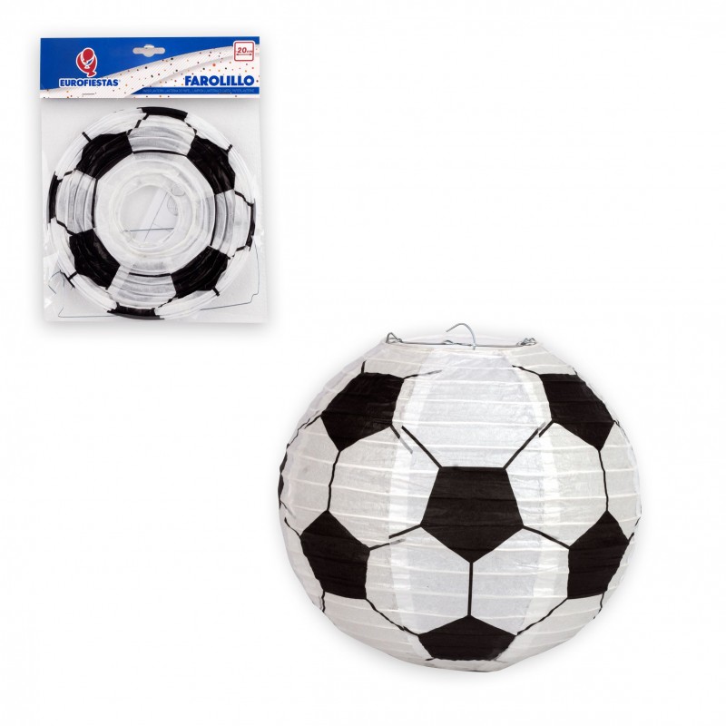 Lanterna de papel redonda 20cm futebol