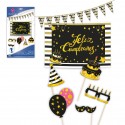 Conjunto de pôster de champanhe de aniversário