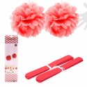 Colar pompom 2u.30cm vermelho