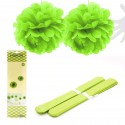 Colar pompom 2u. 30cm verde