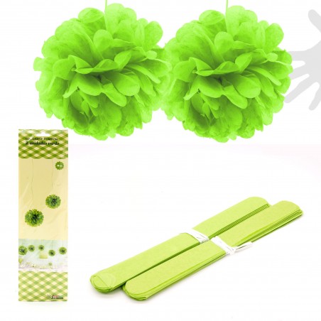 Colar pompom 2u. 30cm verde