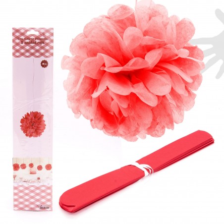 Colar pompom 1u.40cm vermelho