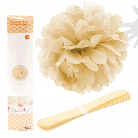 Pendurante pompom 1u.40cm bege
